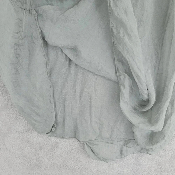 Carla Conti Women's Gray Silk Top Made In Italy Size L Slit back  11PT - Picture 8 of 10